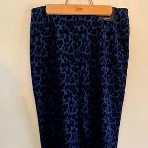 Banana Republic Blue Leopard Pencil skirt size 8